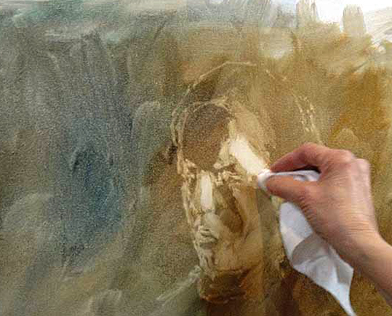 photo of Susan Blackwood painting a portrait © Susan Blackwood