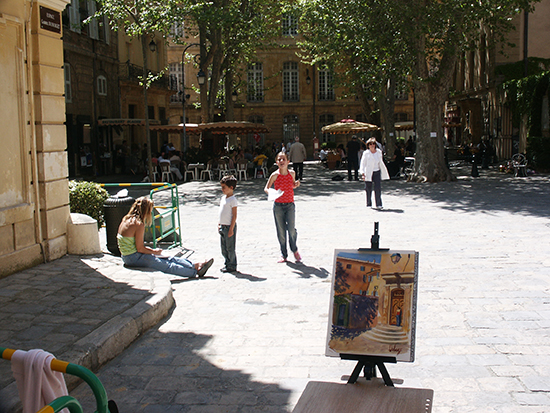 photo of plein air painting in Aix, France. © J. Hulsey