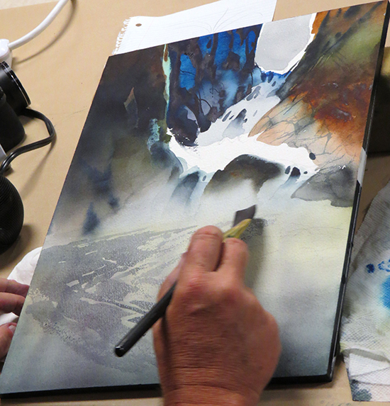 David Rankin Paints a Waterfall in Watercolor