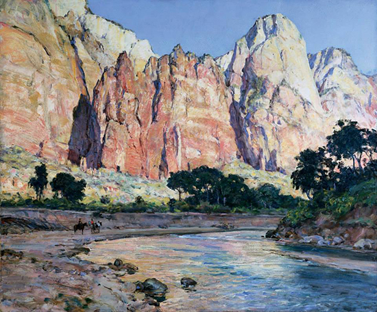 oil painting of western landscape, Howard Russel Butler