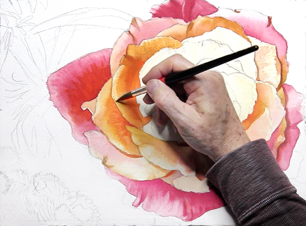 PAINTING ROSES using negative painting techniques ONLINE ZOOM WORKSHOP Sat  Feb 5th 2022 10am-12pm (est) — WatercolorArtisan