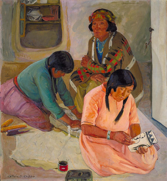 Indian Women Making Pottery, ca. 1924, Catharine C. Critcher