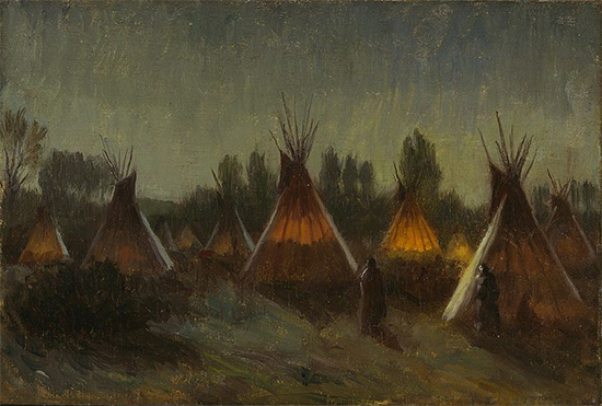 Shadows in the Night, ca. 1906, painting by Joseph Henry Sharp