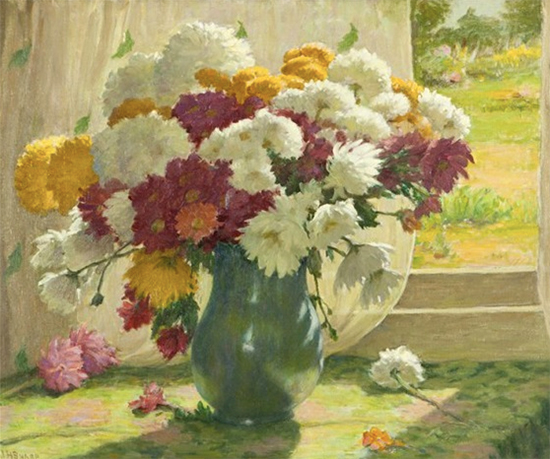 Still Life with Chrysanthemums, Joseph Henry Sharp