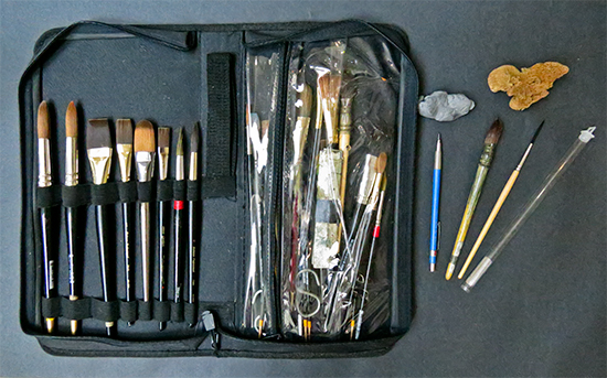 Photo of watercolor brushes. © J. Hulsey