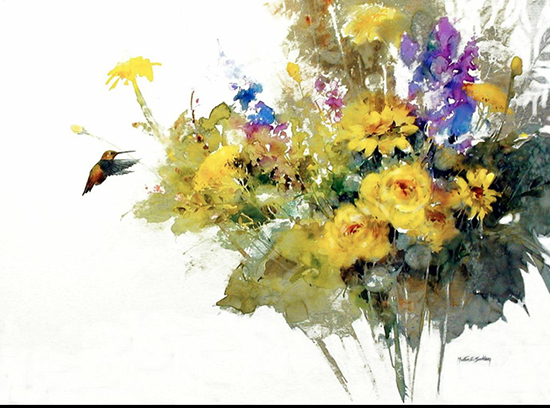 Summer Nectar, Watercolor, © Mort Solberg