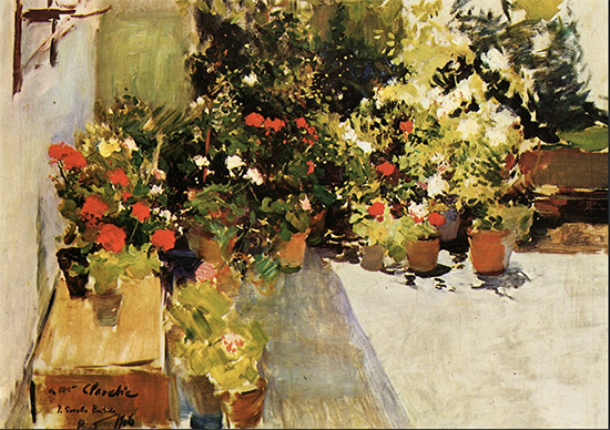 A Rooftop with Flowers, 1906, Joaquin Sorolla