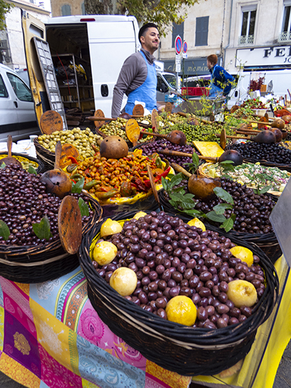 Photo of the market in St. Remy, France.© J. Hulsey