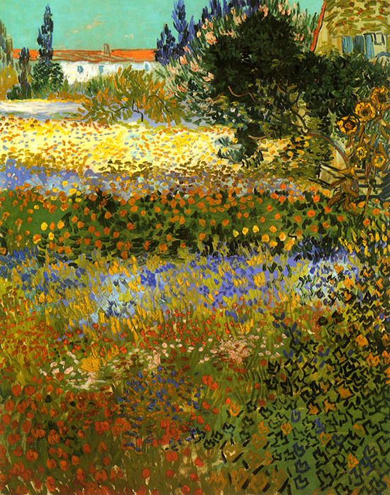 oil painting of a garden by Vincent van Gogh