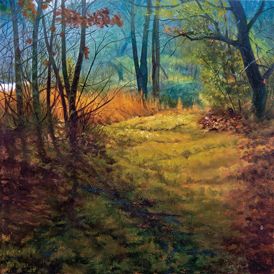 A Path in the Woods, 24 x 24", Oil, © J.M. Hulsey