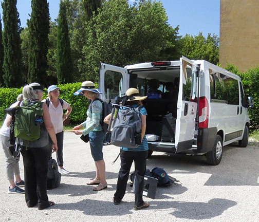 Students Loading up Watercolor Gear