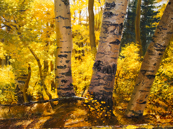 painting with palette knives in oil on panel