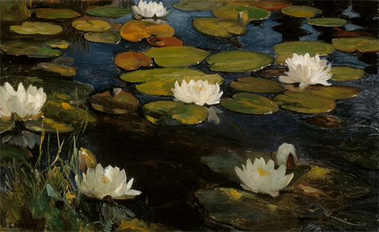 Water Lilies Study for the Youth and a Mermaid, Albert Edelfelt