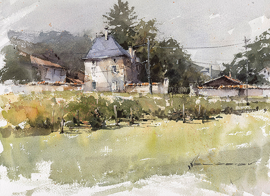 Vineyard, Watercolor, © Vladislav Yeliseyev