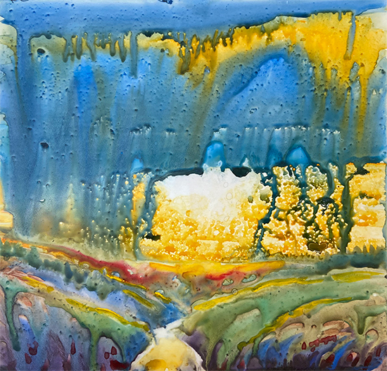 Canyon Sunrise, Watercolor on Yupo, © J.M.Hulsey