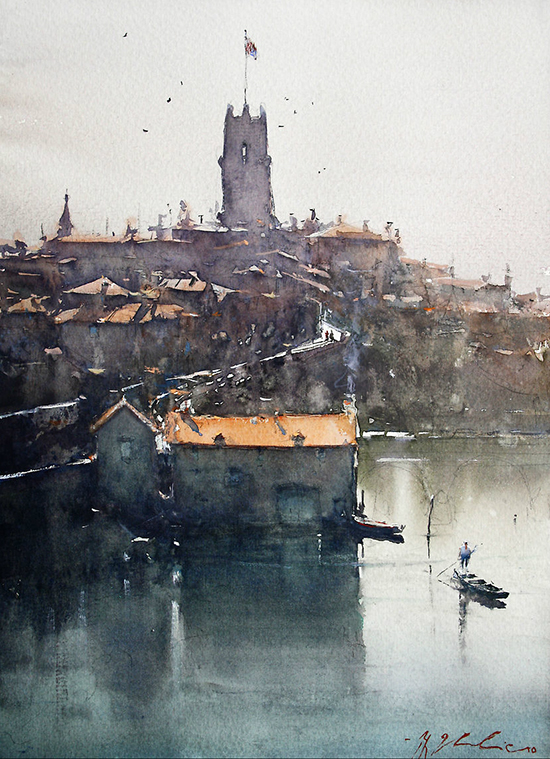 Watercolor by Joseph Zbukvic